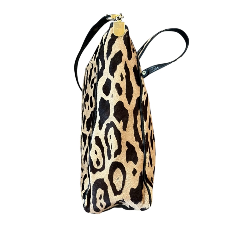 Leopard Print Shoulder Bag with Black Trim - Picture 8 of 13